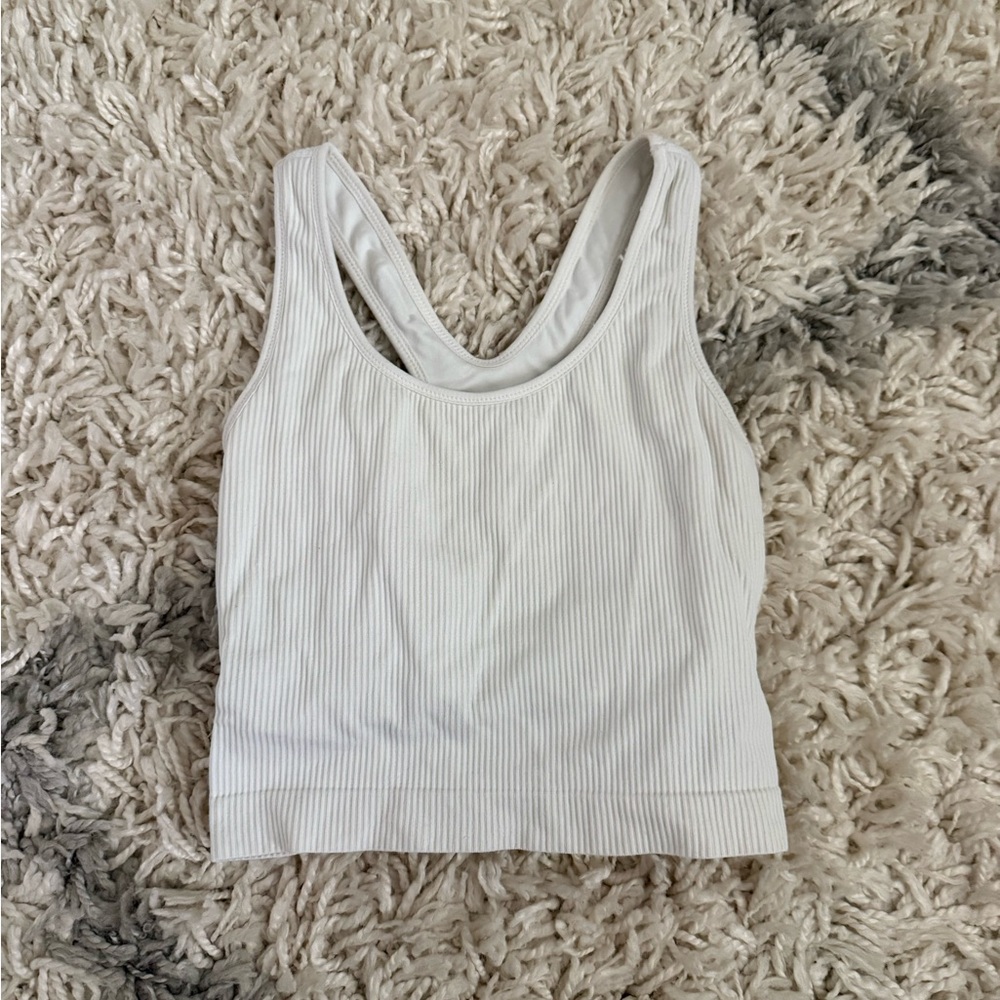 White CALLA cropped athletic top size small